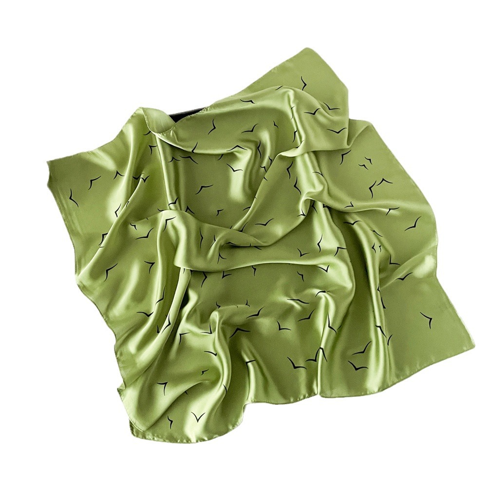 Foulard carré imprimé 70 cm Spring Fresh pour femme, style bandana minimaliste, léger et polyvalent, pour le quotidien, le bureau, les fêtes et les vacances