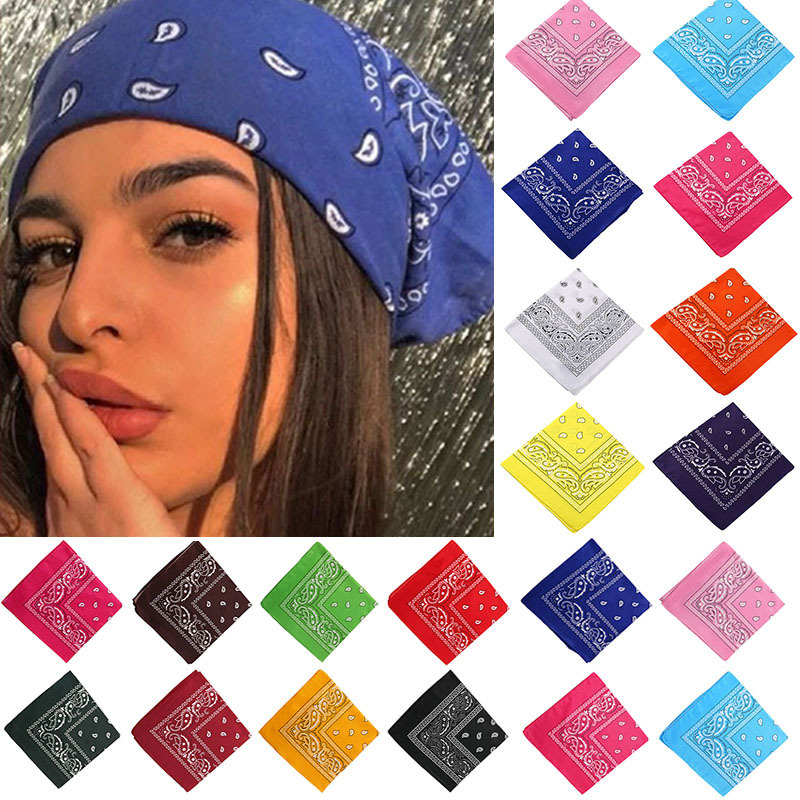Mode bohème imprimé Bandana bandes de cheveux pour femmes Turban bandeau carré écharpe mouchoir cheveux accessoires Bonnet Hijab