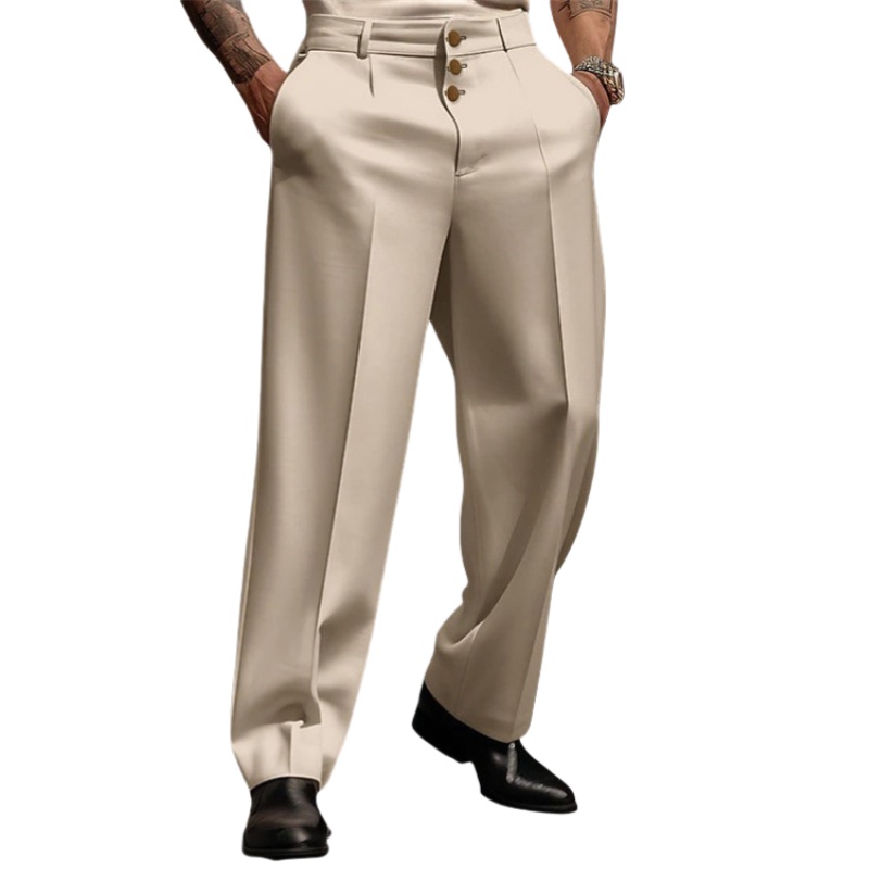 Pantalon de jogging formel droit confortable pour hommes, pantalon d'affaires, pantalon social décontracté, vêtements masculins larges et longs, mode