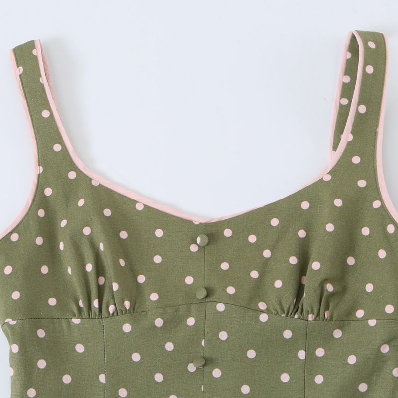 Robe pour femme 2026 Nouvelle tendance mode été Robe midi en lin mélangé à pois