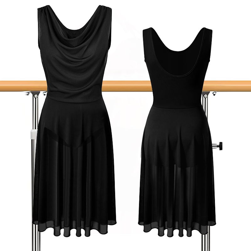 Costume lyrique sans manches pour femmes, robe de ballet pour adultes, robe de danse contemporaine pour spectacles sur scène, vestidos