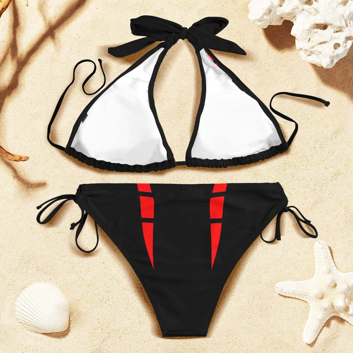 Nouveau maillot de bain bikini Sukuna V2 avec bretelles, haut triangle classique à col halter, maillot de bain sexy en tissu polyester pour femme, adapté à toutes les occasions