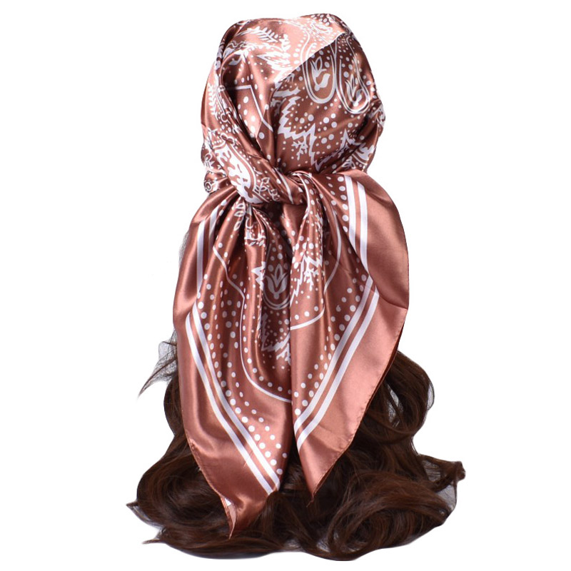 2025 luxe mode impression soie carré Foulard femmes doux Satin bandeau Foulard cravate femme bandeau Foulard sac ruban 90*90 cm