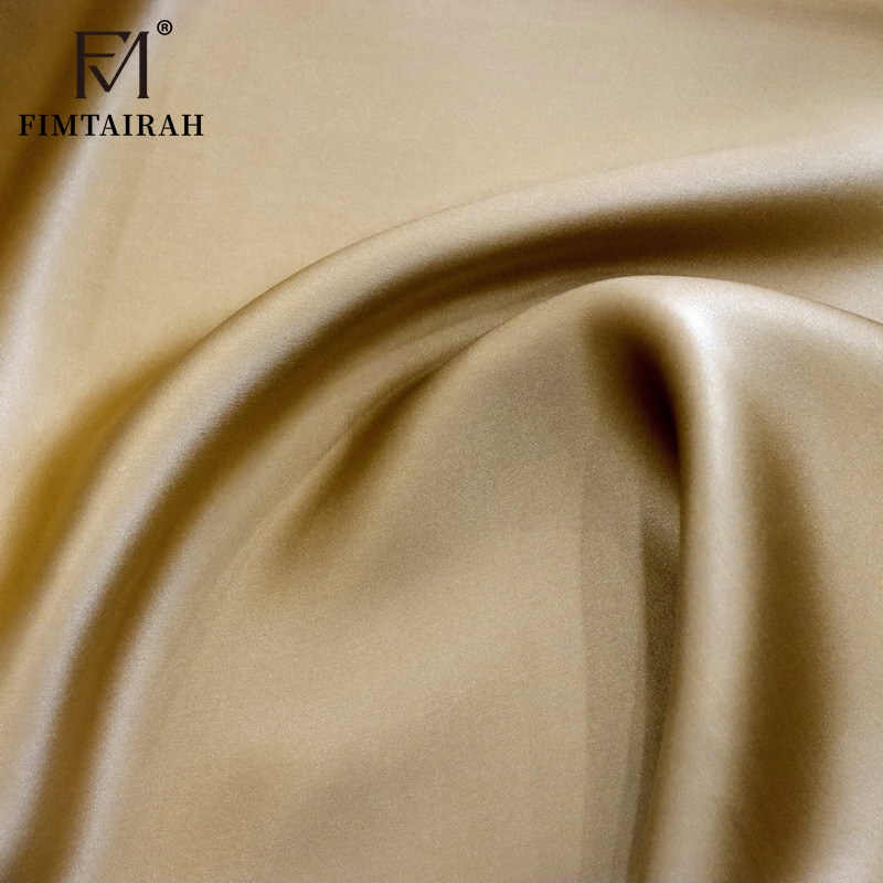 Fimtairah couleur unie Pure soie crêpe Satin longue écharpe pour les femmes élégant printemps automne longue écharpe en soie épaissir 18mm