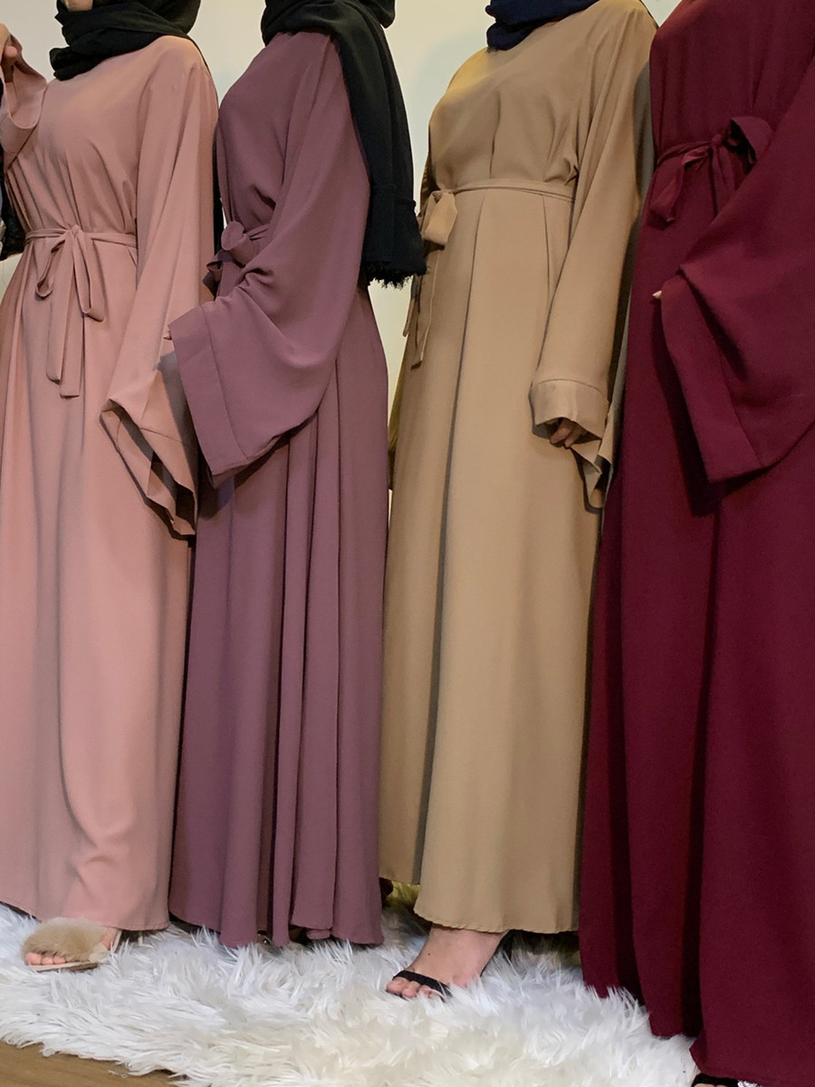 Femmes musulmanes arabe dubaï Eid Abaya grande taille Robe longue modeste Ramadan couleur unie Robe de prière caftan Femme vêtements islamiques