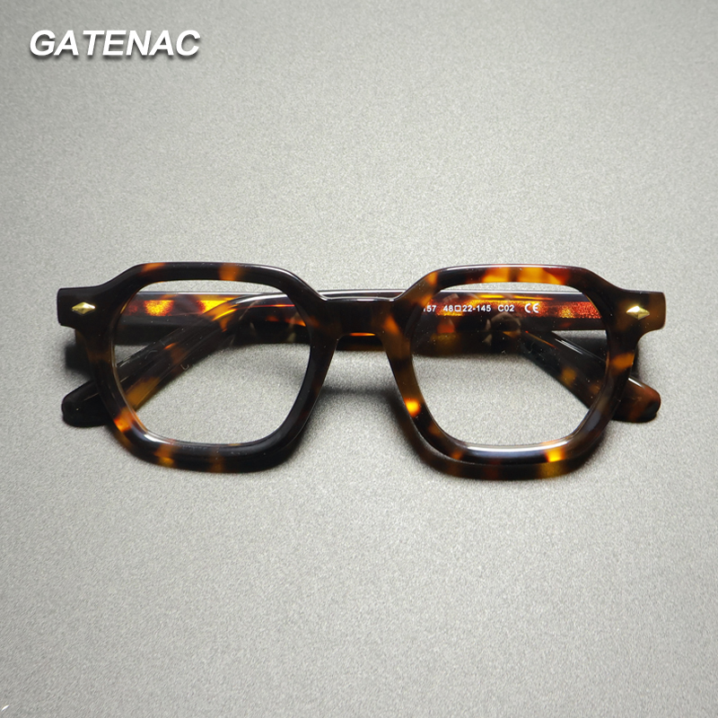 Monture de lunettes en acétate faite à la main pour hommes et femmes, Vintage, Ultra légère, carrée, rétro, marque de luxe japonaise, lunettes de styliste