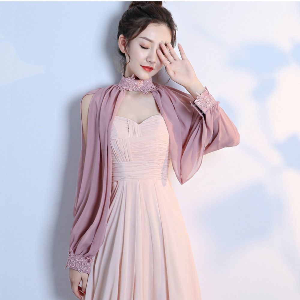 Cape Élégante en Mousseline de Soie à Manches sulfpour Cosplay, Châle Doux pour Patients de Mariage, Bal de Soirée, Mariée