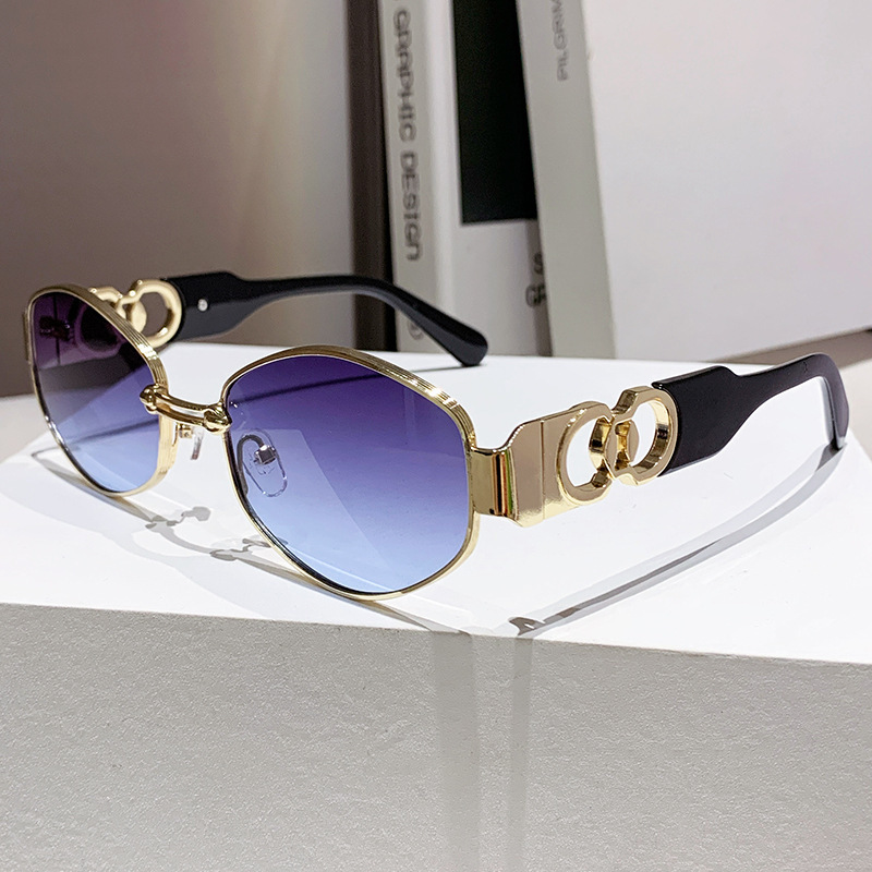 Nouvelles Lunettes de Soleil Métalliques Vintage de Luxe 2026 pour Hommes et Femmes, Mode Unisexe, Marque Designer, Lunettes de Soleil Ovales, Lunettes de Soleil pour Femmes