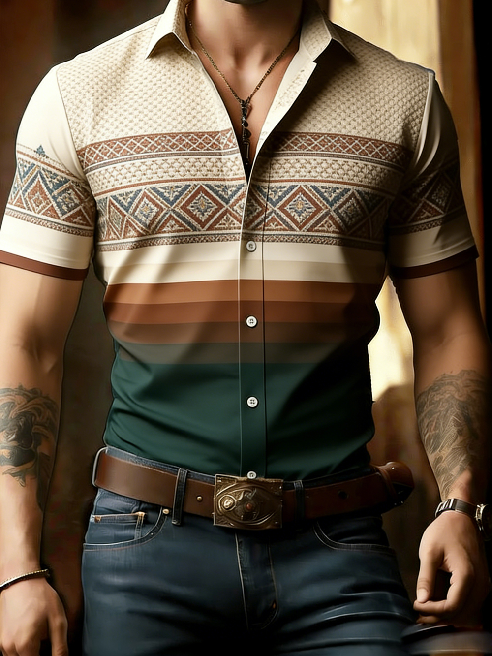 Chemise Hawaïenne Décontractée pour Hommes, Nouvelle Mode Musulmane, Motif Imprimé 3D Multicolore, Vêtements d'Affaires Simples pour Hommes