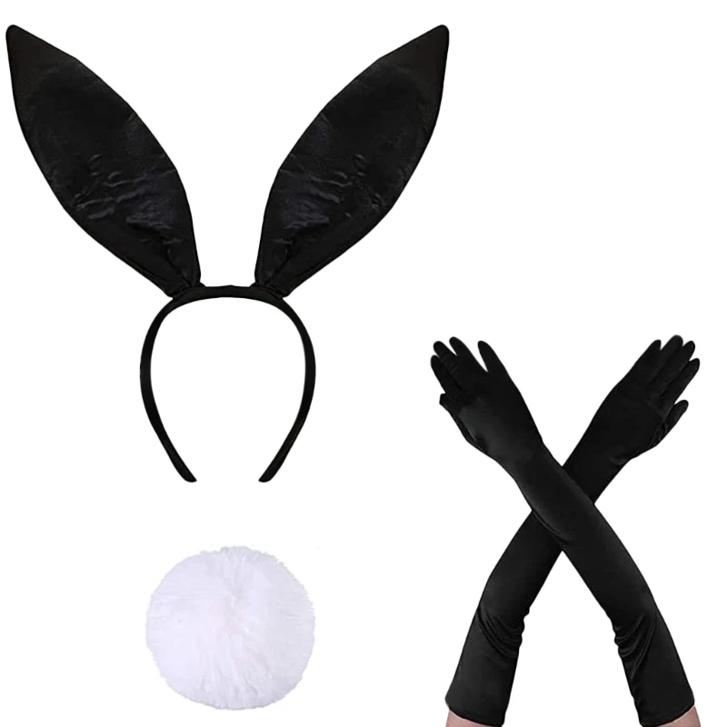 Costume lapin pour femmes, bandeau lapin mignon, queue, nœud manchettes, jupe, accessoires photographie Sexy,