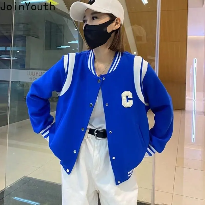 Vestes épaisses et décontractées pour femmes, vêtements à la mode, uniforme de Baseball rouge, Ropa Mujer, manteau ample surdimensionné coréen, Tops Y2k, 2025