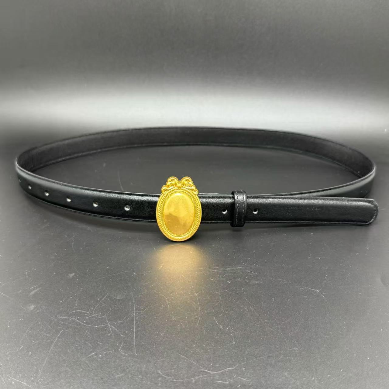 Ceinture tendance pour femme ; ceinture en cuir de vachette pour femme ; décoration polyvalente au toucher haut de gamme ; style coréen tendance