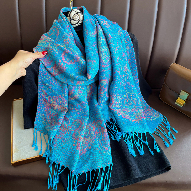 Élégant ethnique automne cachemire châle pour femmes Jacquard Pashmina foulards Bufandas De Invierno Mujer femme Foulard étoles écharpe