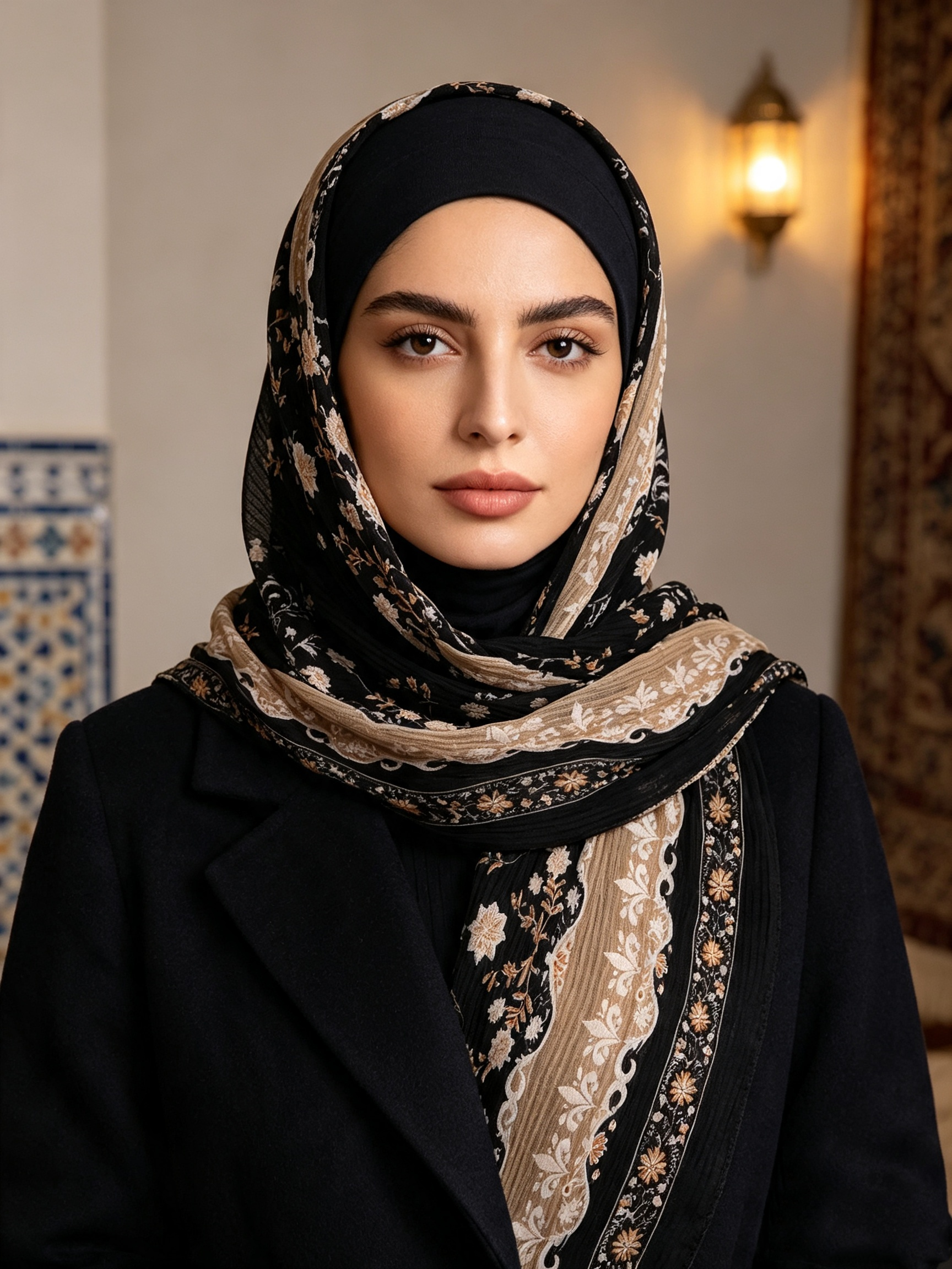 Hijab froissé à imprimé floral vintage de style turc, châle doux et respirant pour femmes musulmanes, idéal pour le quotidien.