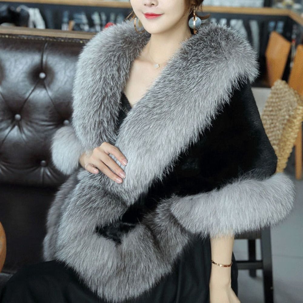 Châle d'hiver chaud et tendance, cardigan épais de mariée, cape, manteau, extérieur