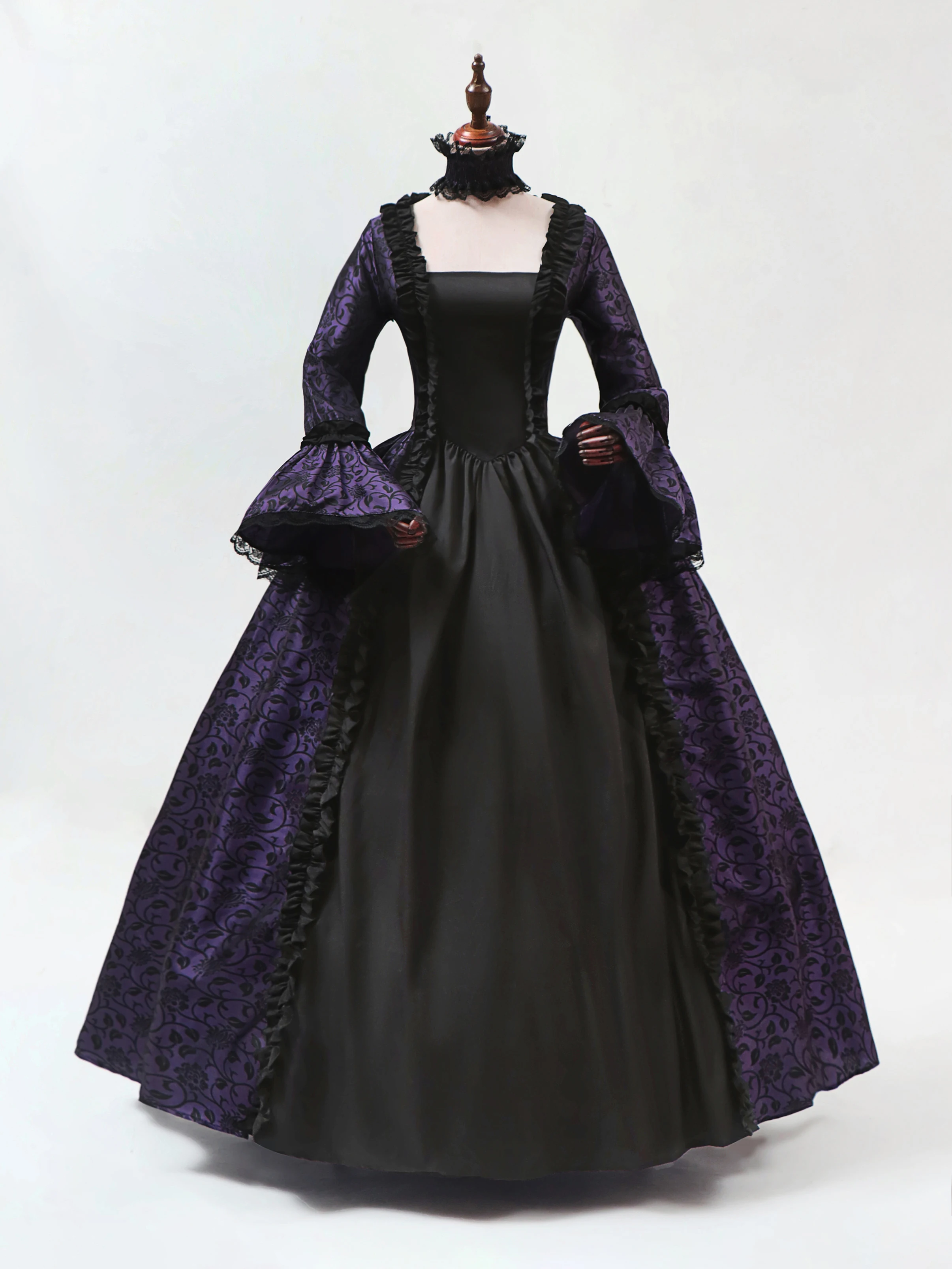 Cosplay Marie Antoinette Robe médiévale manches évasées victorien fête Robe formelle Renaissance gothique Robe florale