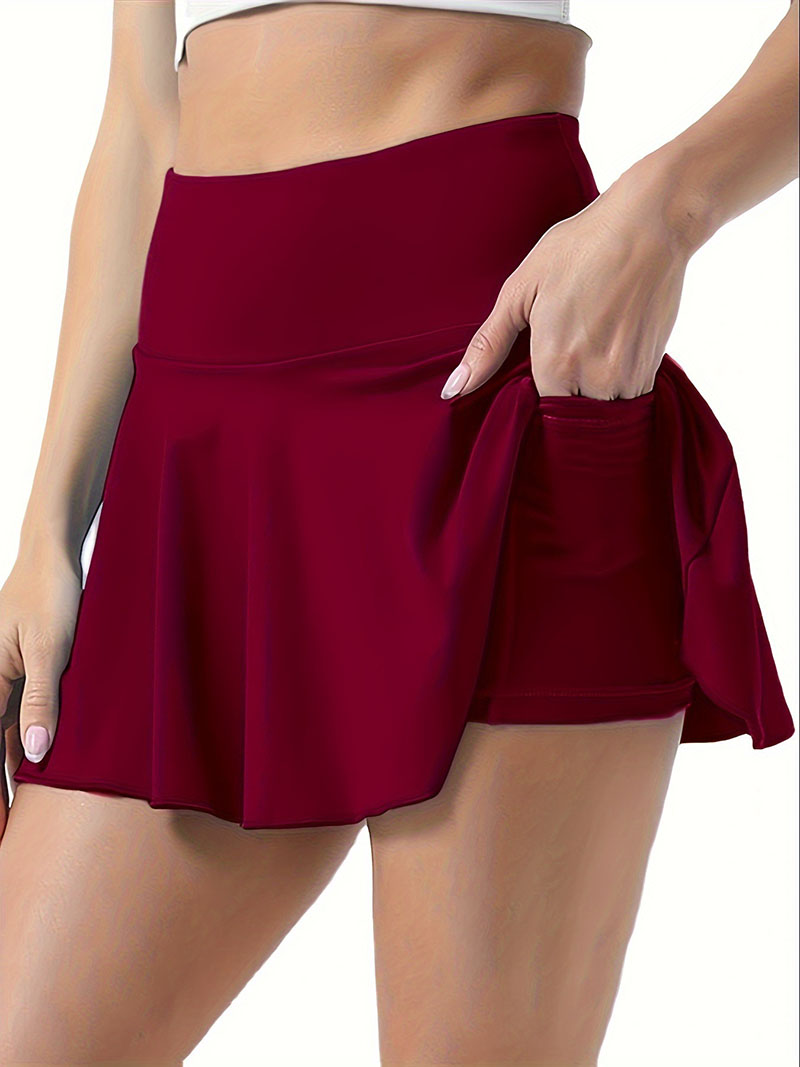 Jupes plissées taille haute pour femmes, jupe de tennis, poche intérieure, séchage rapide, sport, court, course, fitness, document solide