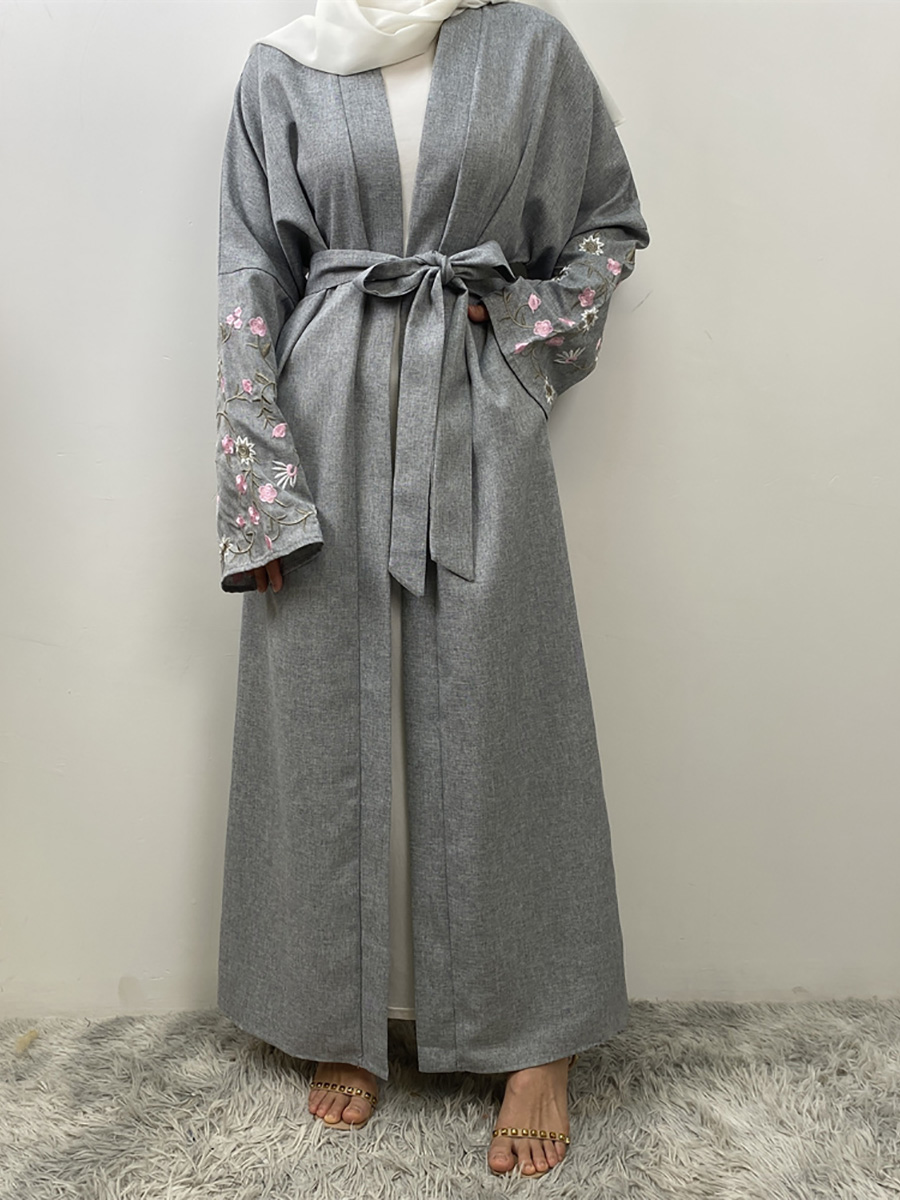 Abaya noire brodée pour femmes musulmanes, kimono de luxe, Islam, caftan marocain, robe de Turquie, cardigan pour Ramadan, Dubaï