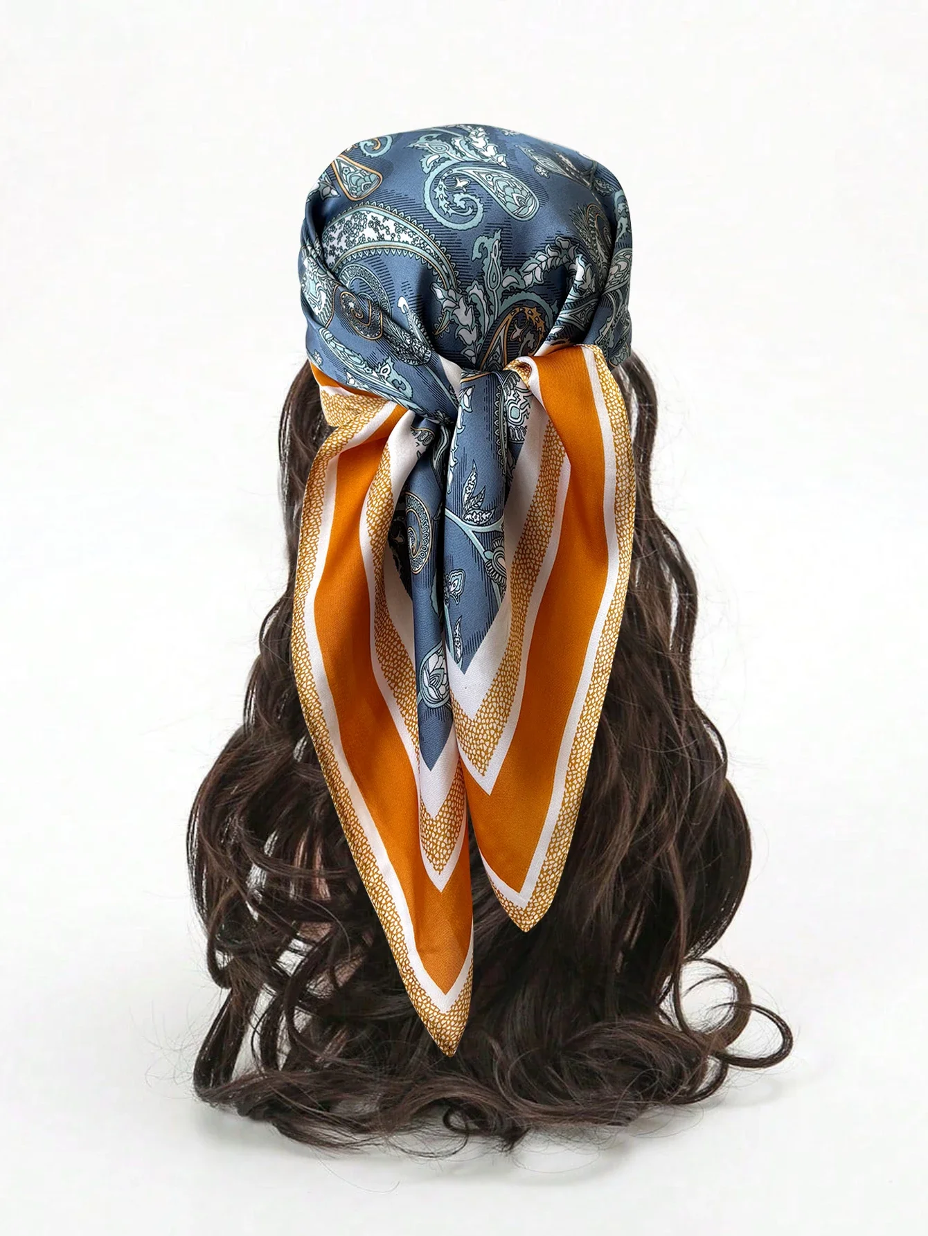 Foulard carré en imitation soie imprimé de luxe pour femmes, cravate de cou de printemps, châle enveloppant les cheveux, main, poignet, Hijab Bandana