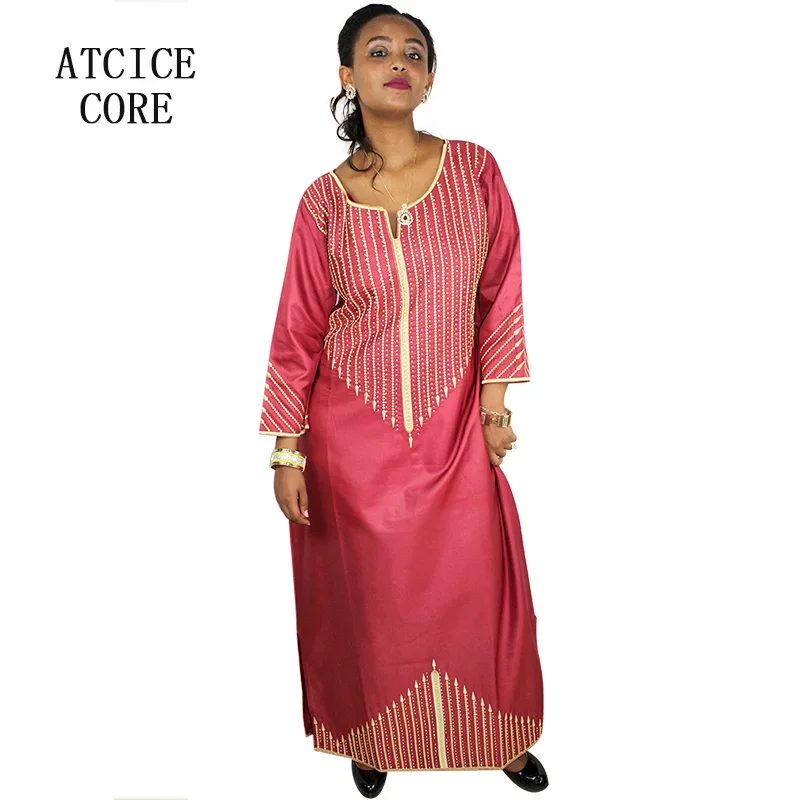 Robe longue africaine sans écharpe, design de mode, broderie Bazin, nouveau