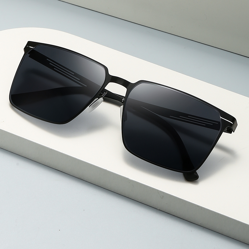 Lunettes de soleil en métal pour hommes à monture carrée 2025 Lunettes de soleil Hd résistantes aux UV pour la conduite à la mode 5133