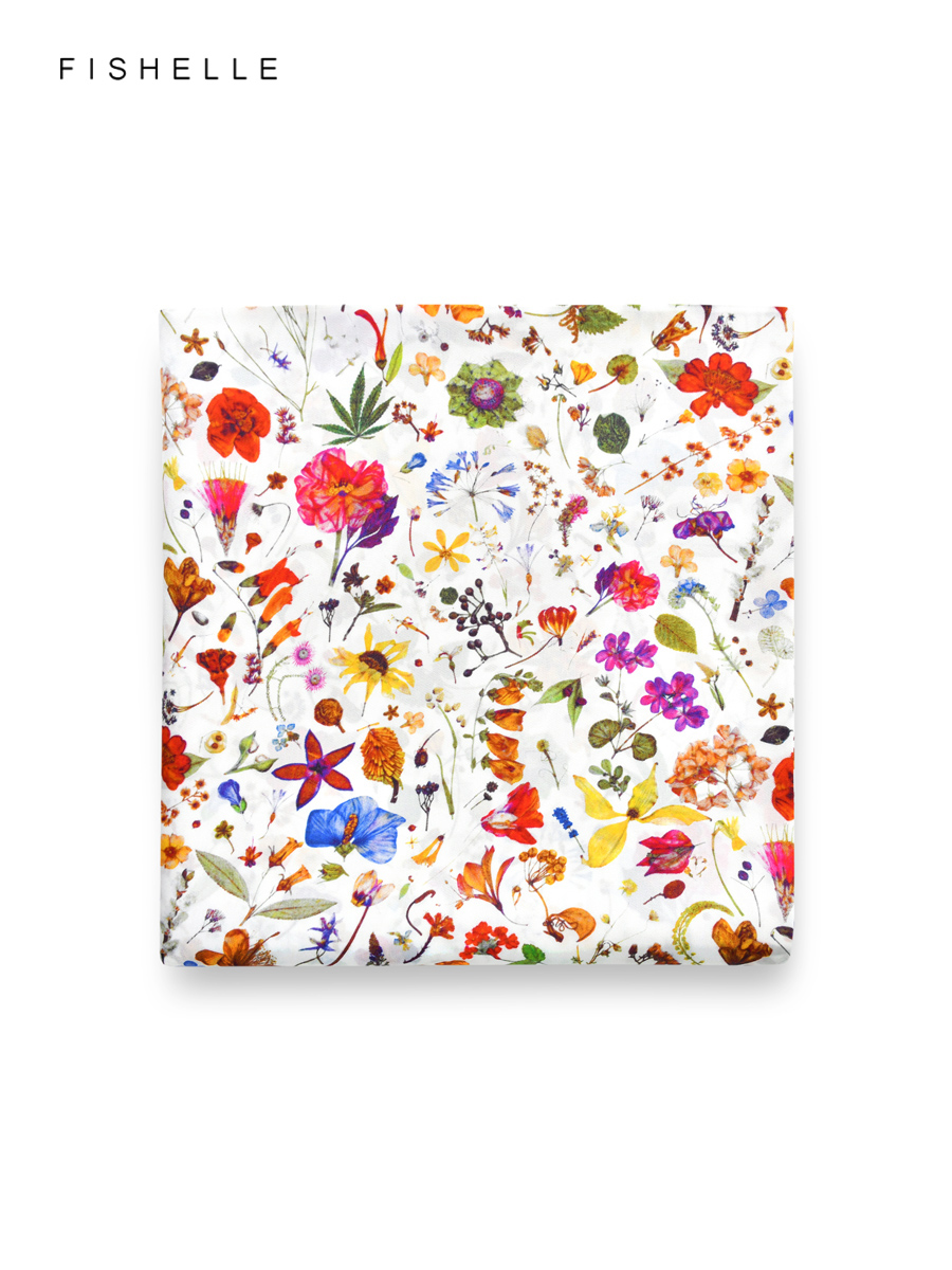 Foulard 100% soie imprimé Floral blanc pour femme, foulard enveloppant, châle en sergé de 50cm, carré, cadeau de luxe, printemps et automne