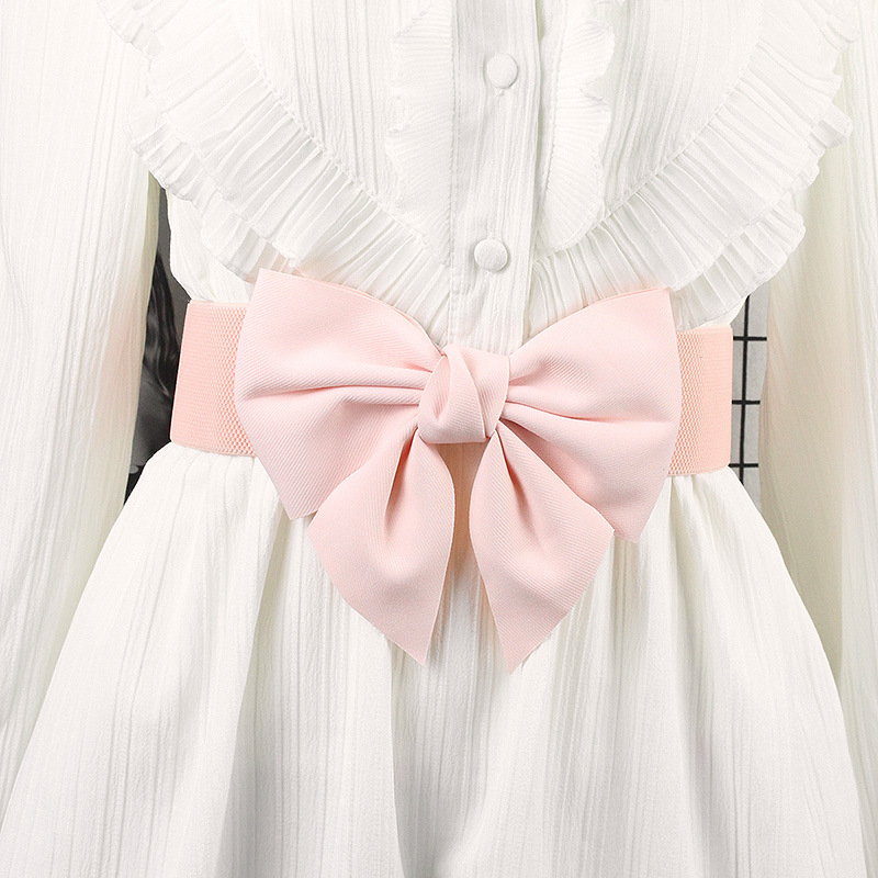 Ceinture large élastique à nœud papillon pour femme, ceinture de taille pour robe, accessoire de mode polyvalent pour mariée et demoiselle d'honneur, ceinture assortie à toutes les tenues