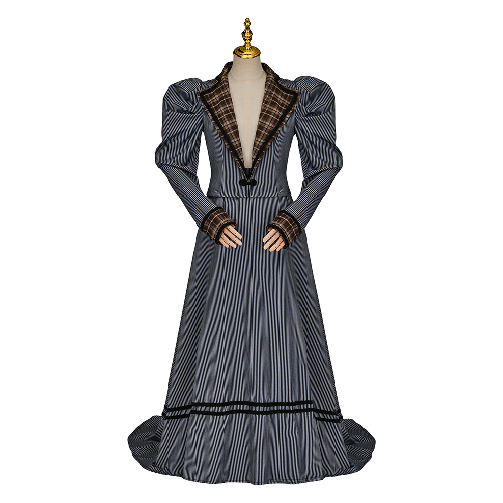 Costume Victorien Édouardien Vintage des années 1890-1900, Robe de Duchesse, Costume Downton Abbey, Ensemble 2 pièces (Veste et Jupe), Tenue de Bal ou de Cérémonie