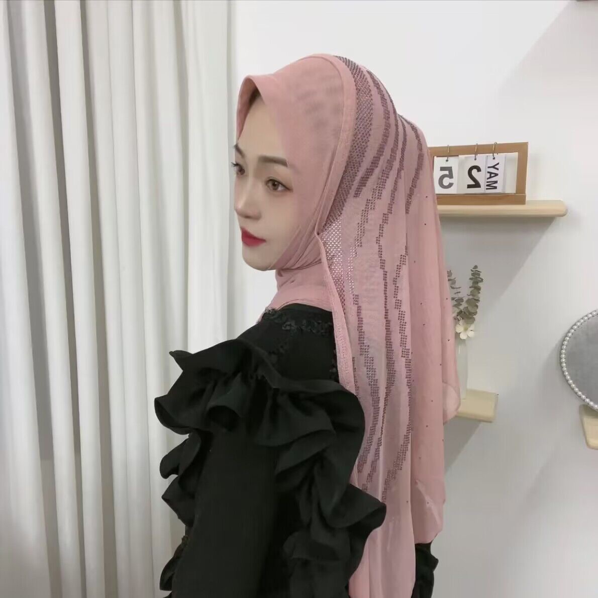 Hijab musulman pour femme, nouveaux châles, écharpe Tyys, diamants, proximité