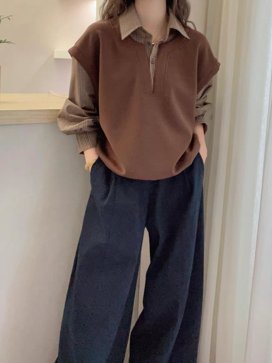 Chemise à manches longues rayée pour femmes, mode coréenne, sweat-shirt patchwork, pull décontracté pour femmes, chemise quotidienne de printemps, hauts vintage