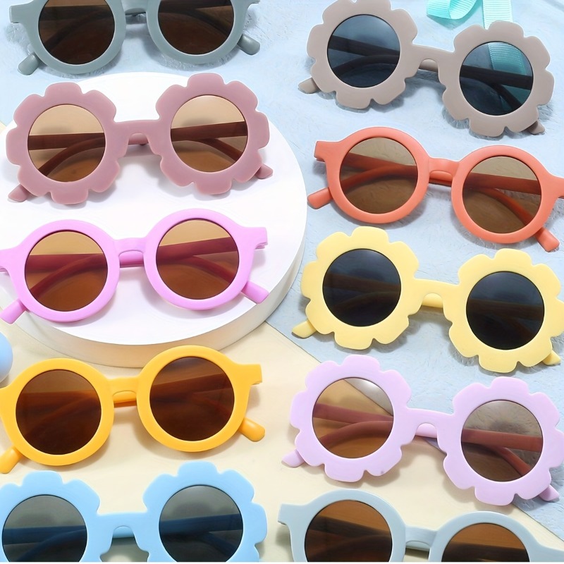 10 paires de lunettes rondes à motif floral pour jeunes adultes, monture en PC durable, idéales pour les fêtes et les défilés de mode
