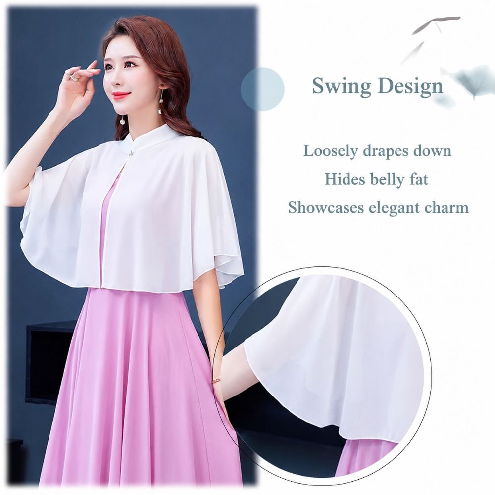 Vêtements de protection solaire, châle en mousseline multicolore, poncho en mousseline respirant et ample, châle de mariage court pour femmes