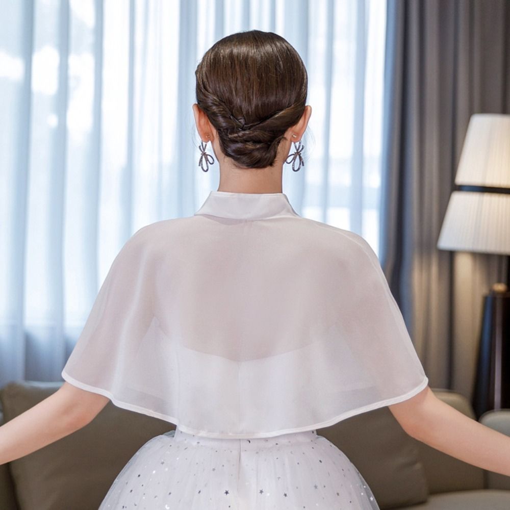Châle en Mousseline de Soie pour Femme, Cape de Soirée, de Bal, de Couleur Unie, Douce, Élégante, Formelle, Cosplay, Accessoires de Mariage