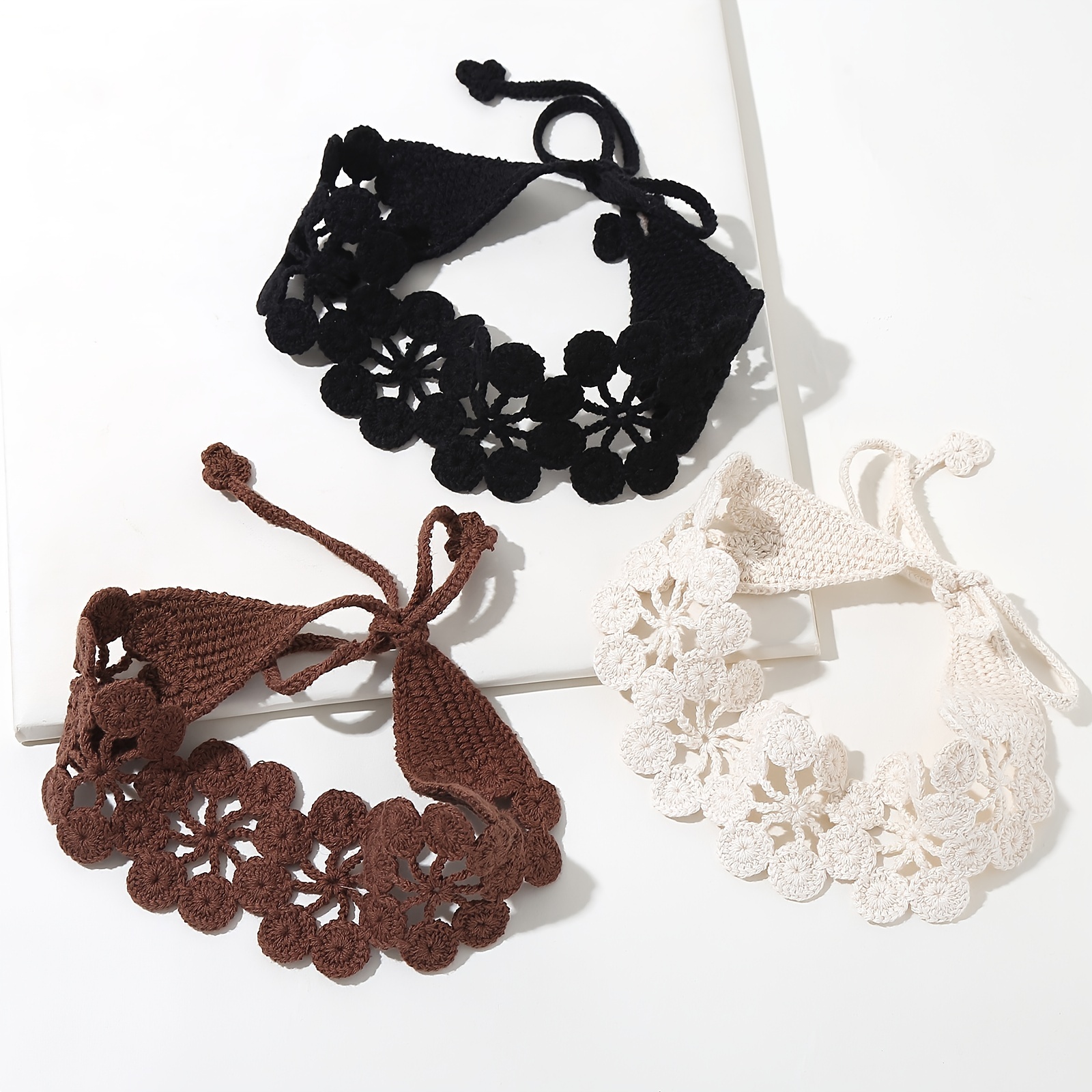 Foulard de cheveux au Crochet creux créatif, 1 pièce, bandeau tissé de Style Simple, accessoires pour cheveux