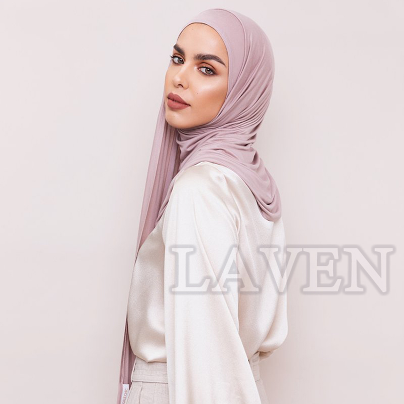 Laven – foulard instantané en Jersey de couleur unie pour femmes, Hijab musulman, en coton doux, extensible, avec Tube, bonnet sous-écharpe echarpe femme echarpe femme hiver luxe foulard femme echarpe chaude femme