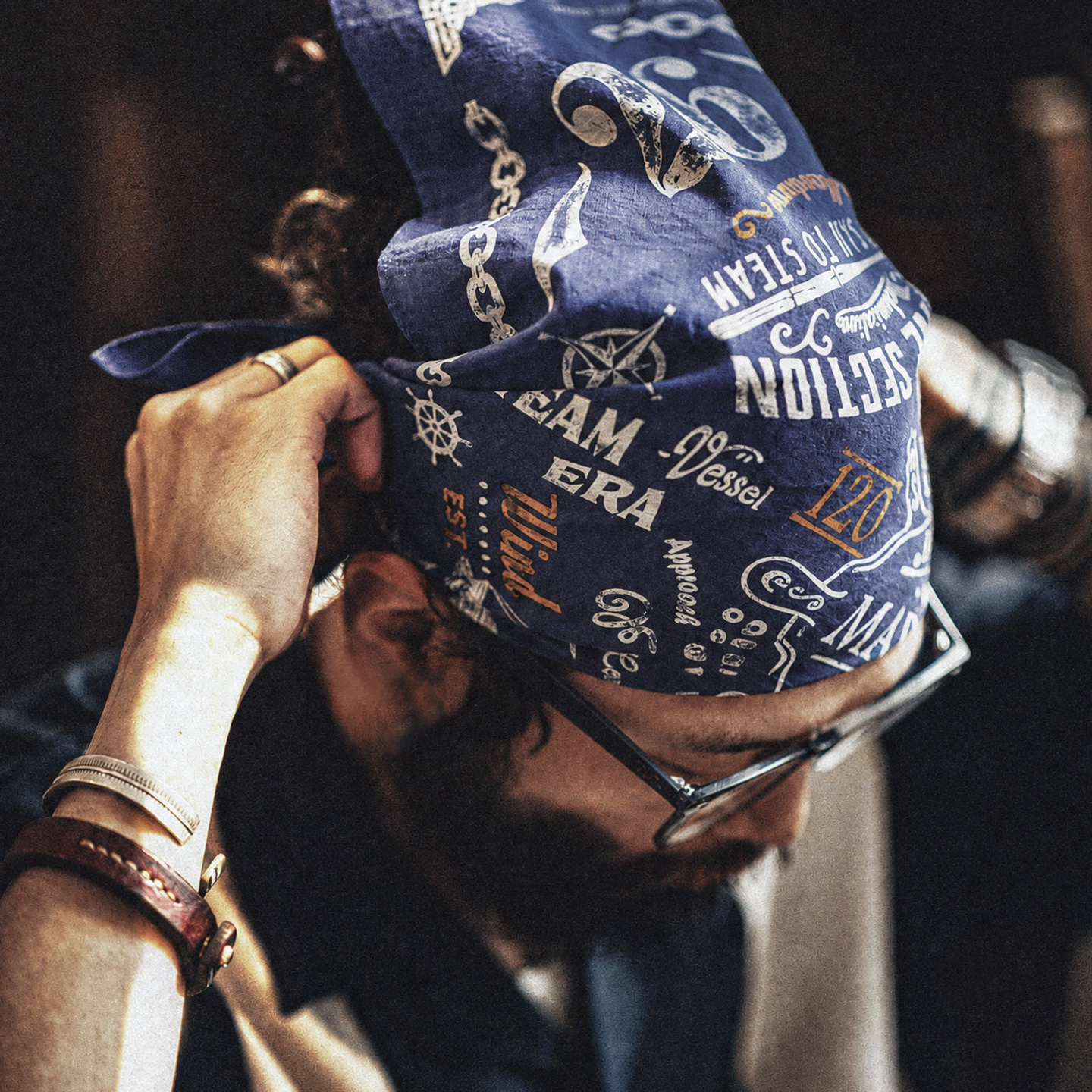 Bandana en coton imprimé Maden pour homme, style rétro américain Amekaji, foulard vintage, accessoire de mode classique style Old Money