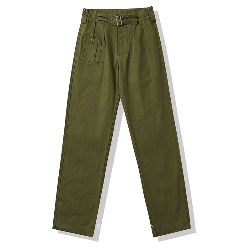 Okonkwo Bermuda d'inspiration militaire Pantalon Gurkha décontracté plissé à double boucle pour homme