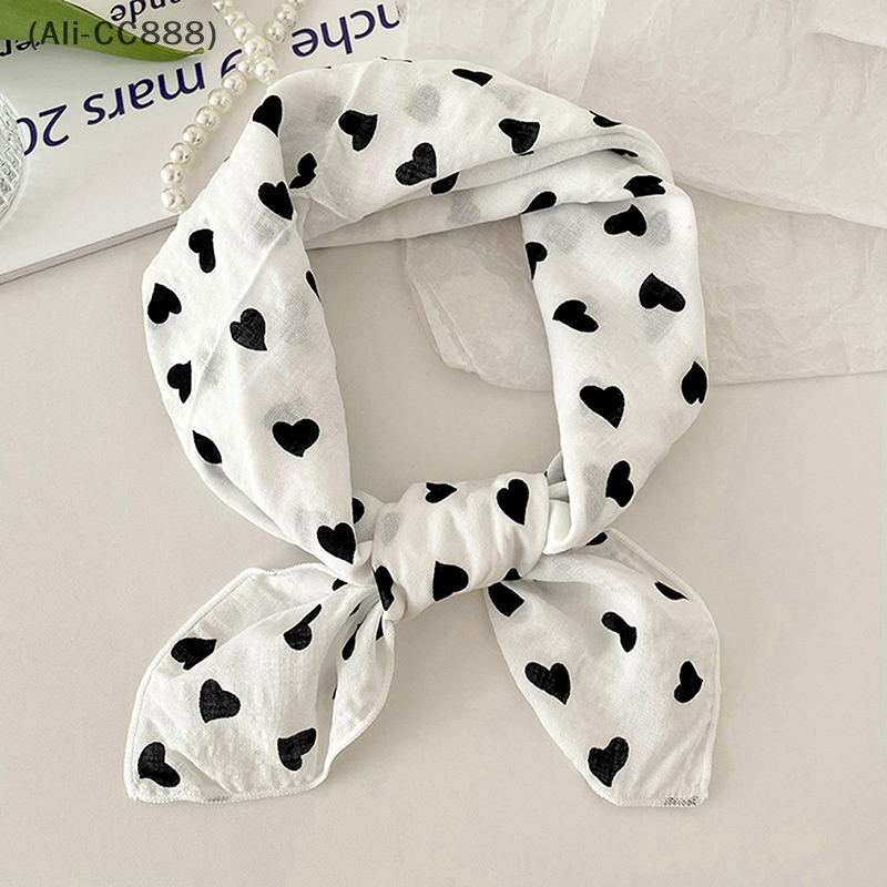Écharpe carrée en lin de printemps pour femmes, 40 Styles, foulard à imprimé Floral coréen, foulard Vintage, cravates mignonnes