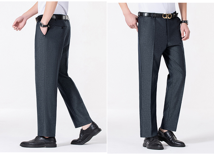 Pantalon de Costume Homme de Haute Qualité – Classique, Taille Haute, Printemps-Été-Automne – Idéal pour Tenues Décontractées et Habillées