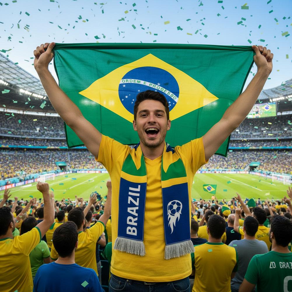 Écharpe de football avec drapeau de l'équipe nationale, accessoires de cheering pour supporters, écharpe en tissu doux pour les fournitures de fête