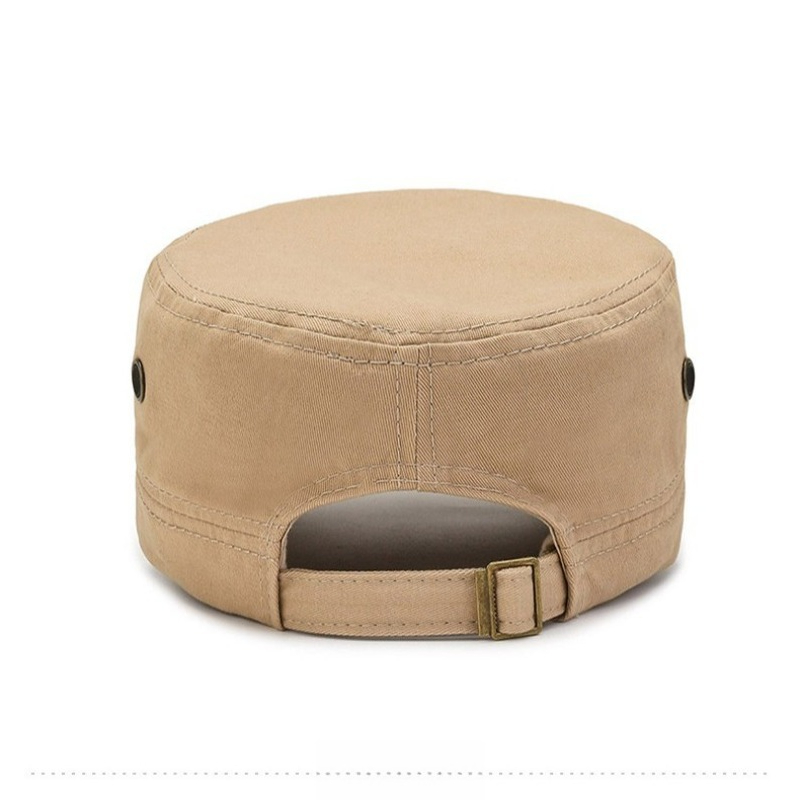 Casquette militaire pour homme, en coton, style cadet, réglable, avec badge métallique, respirante, avec œillets latéraux, protection solaire, décontractée, pour activités de plein air.