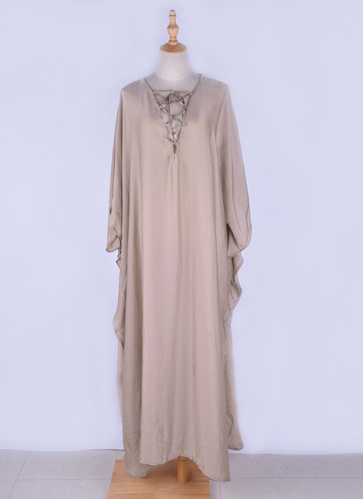 Caftan turc long et léger pour femmes, robe de plage maxi