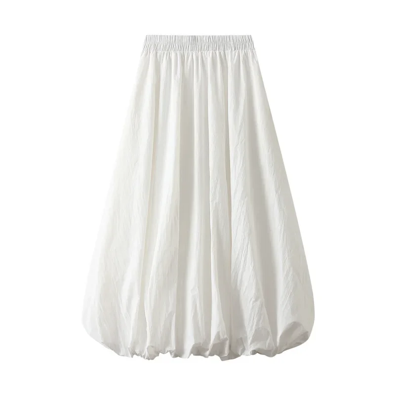 Jupes longues ballon pour femmes, Style de rue, couleur unie, taille haute élastique, fluide, ample, Cargo, vêtements esthétiques Grunge pour femmes