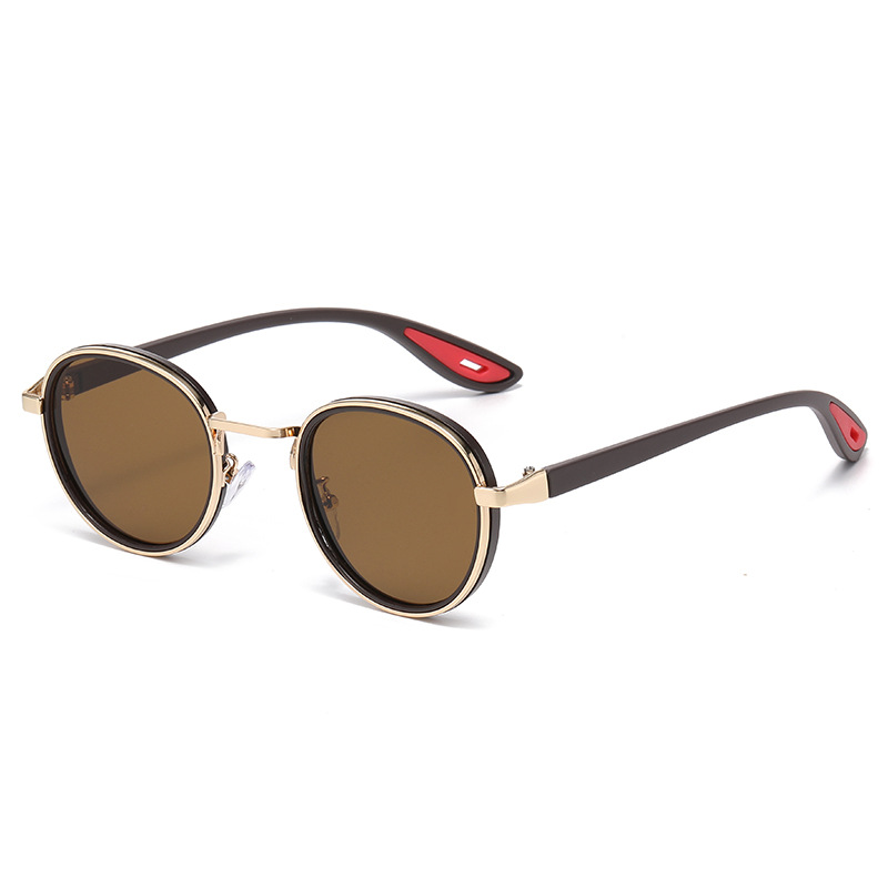 Lunettes de soleil rondes rétro pour hommes et femmes, monture en métal vintage, lunettes de soleil tendance, protection UV400, lunettes de conduite