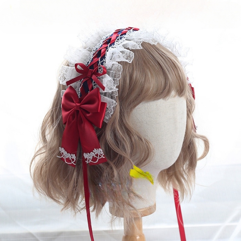 Cerceau de cheveux doux pour filles, bandeau de Cosplay à volants, accessoires pour cheveux, ruban avec nœud en dentelle, coiffure Lolita, couvre-chef DIY