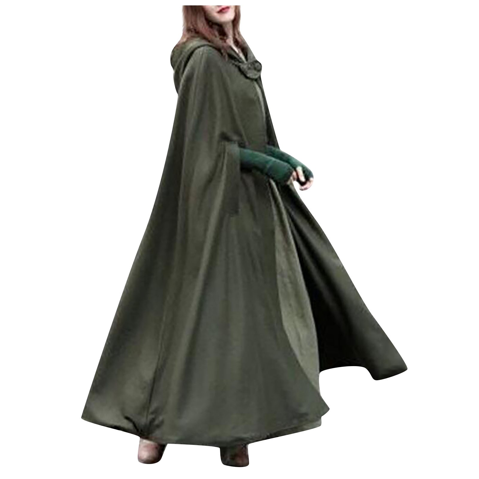 Cape d'hiver à capuche Trench Coat femmes Cape gothique femmes Trench manteau ouvert avant Cardigan veste manteau Cape Cape Poncho Plus