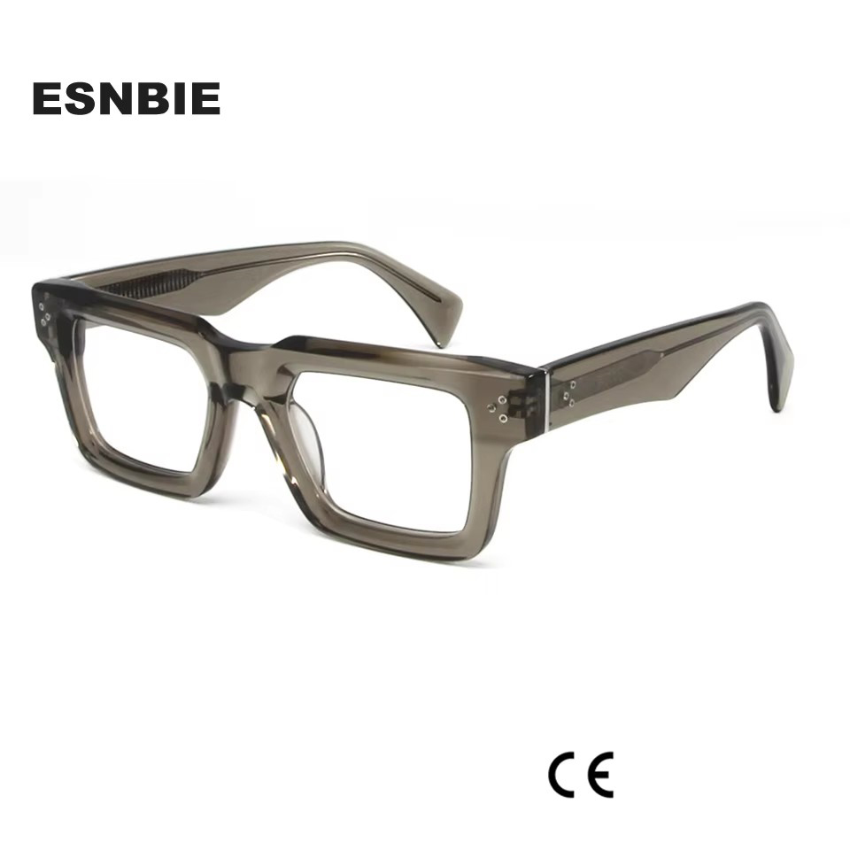 Chimoptics-Lunettes à monture carrée pour hommes et femmes, grosses montures rectangulaires en acétate, lunettes de délinquants, 138