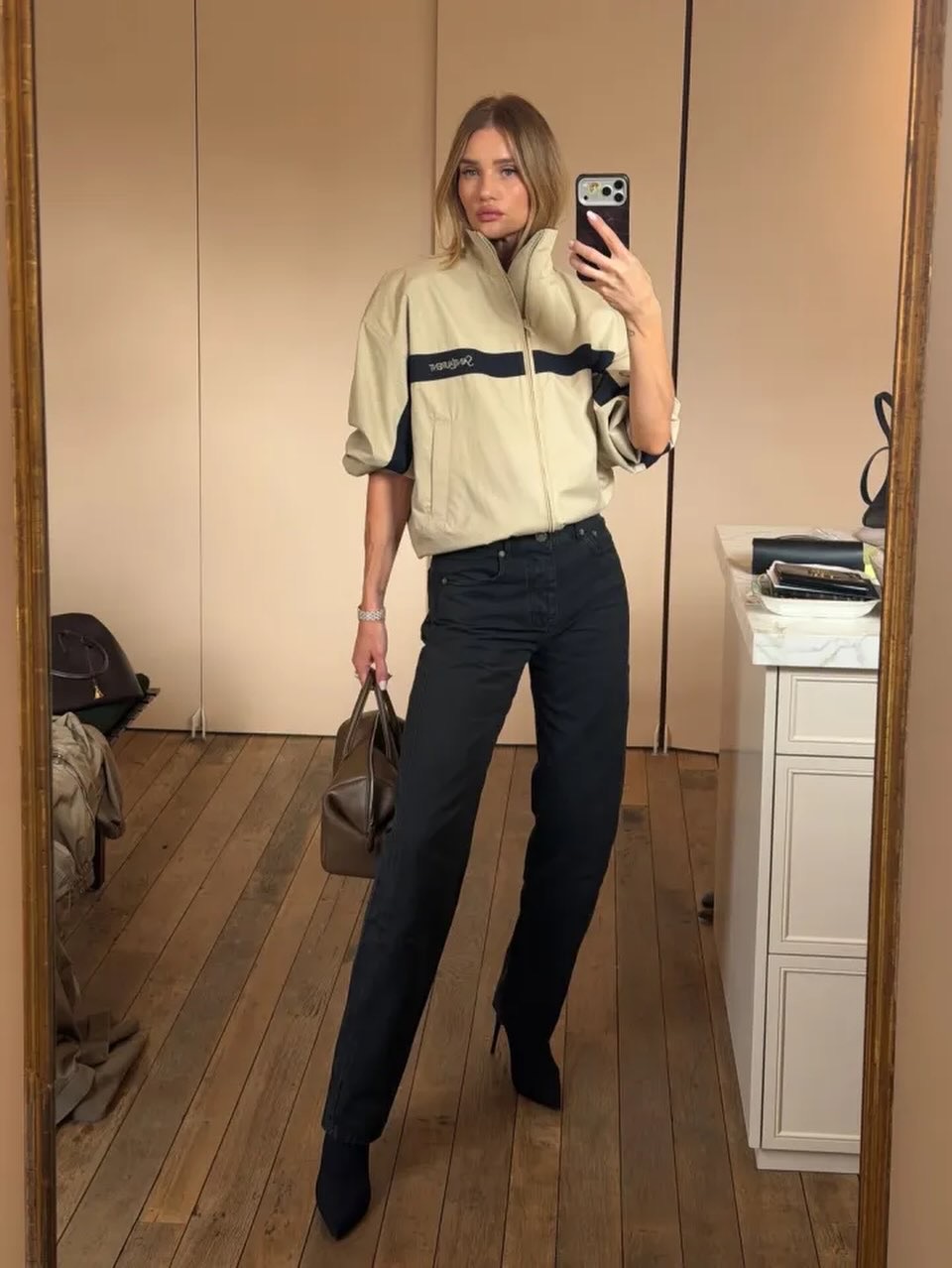 Vestes kaki pour femmes, automne, chic, couleur contrastée, col montant, manches longues, fermeture éclair, vestes décontractées pour femmes, streetwear.
