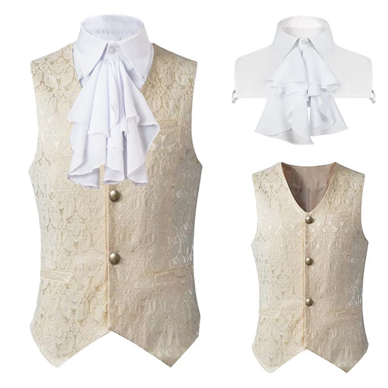 Gilet Steampunk Renaissance pour hommes, manteau gothique Jacquard, simple boutonnage, robe formelle d'affaires, pour costume, 2024