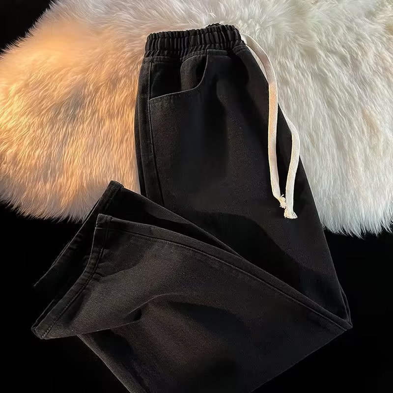 Jean taille élastique pour hommes, haut de gamme, droit, ample, américain, rétro, Vintage, pantalon en Denim, confortable, décontracté